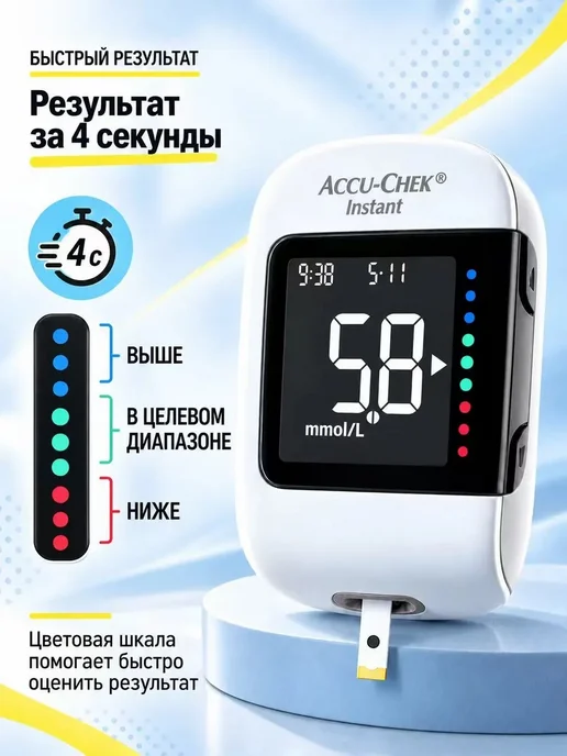 Глюкометр Accu-Chek Instant, 50 тест-полосок, 50 ланцетов, вариант, фото 2