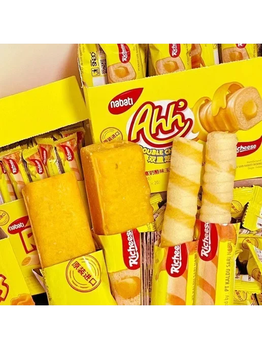 Хрустящие вафельные рулетики с сырной начинкой Richeese Roll, вариант, фото 2