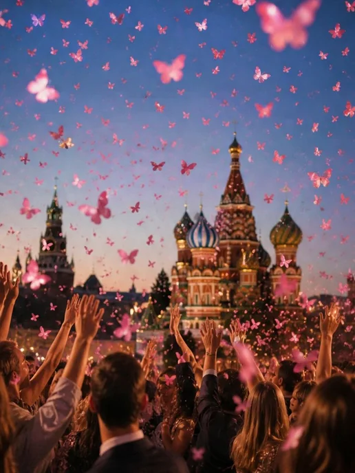 Хлопушка праздничная с бабочками 30 см, 1 шт, 1 шт, фото 4
