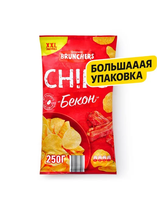 Чипсы BRUNCHERS Бекон картофельные 250 г, 250 г, фото 2