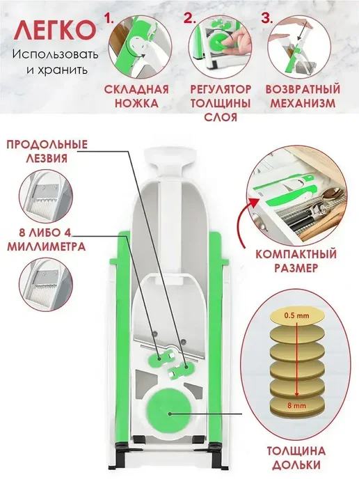 овощерезка мультислайсер 24 в1 table top, синий, фото 2