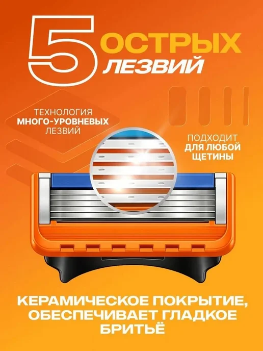 Мужская бритва-триммер с 5 лезвиями, вариант, фото 8
