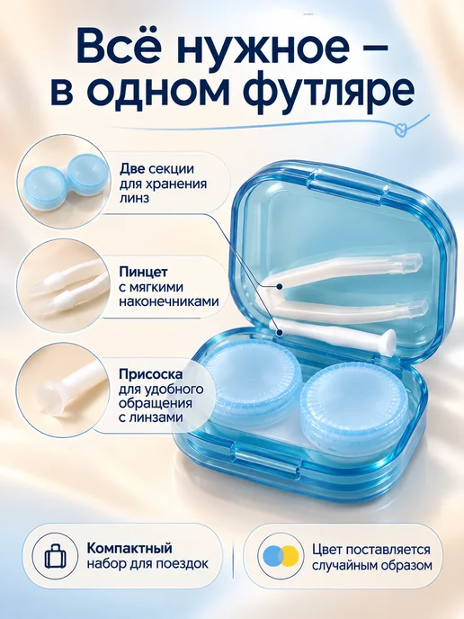 Робби Дорожный набор для контактных линз, голубой, фото 2