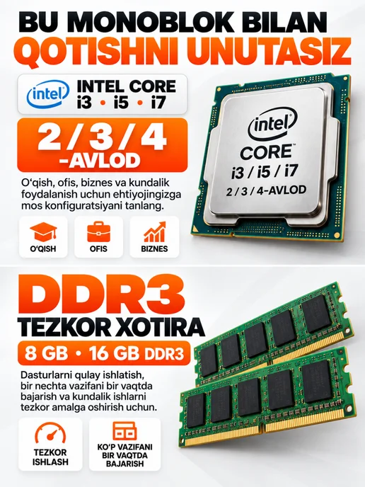 Моноблок 27 дюйм H61,CPU intel core i3 128 gb ssd, ddr3 8gb, 1024 ГБ, 8 ГБ, фото 4