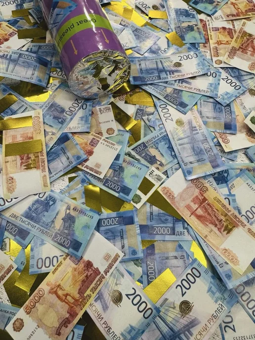 Хлопушка на праздник деньги 400 г 30 см 2 шт зеленый, золото, 400 г, 2 шт, фото 7