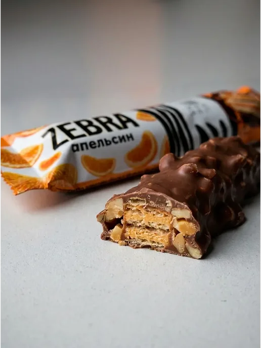 Насластись Шоколадный вафельный батончик"Zebra" с апельсином,6х40гр, 6x40, фото 2