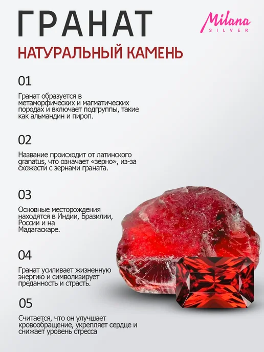 Milana silver Брошь серебро с гранатом, марказитом, ониксом, серебристый, фото 5