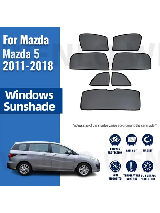 wenlo Солнцезащитные шторки Triangular Windows для Mazda 5 CW 2011, вариант, фото 2