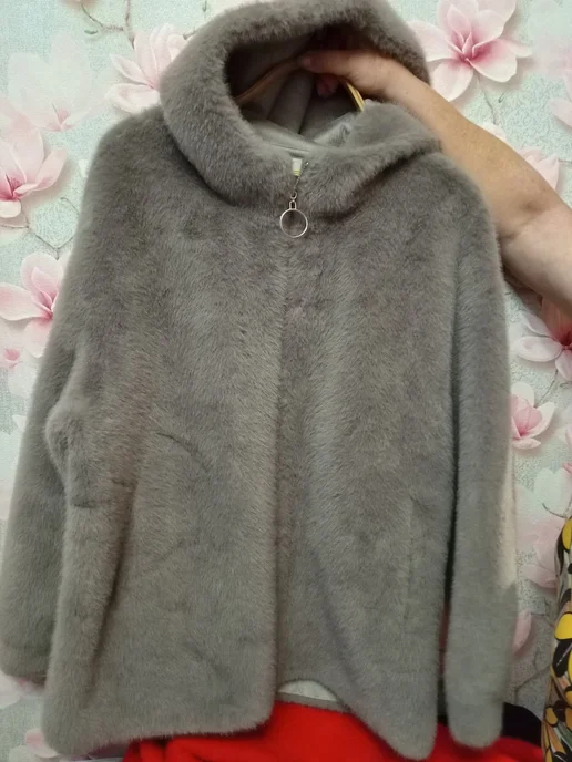 куртка дублёнка, серый