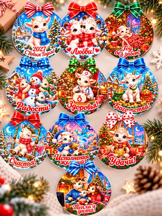 WWshop Подарок на Новый Год магниты символ 2027 год Козы, вариант, фото 2
