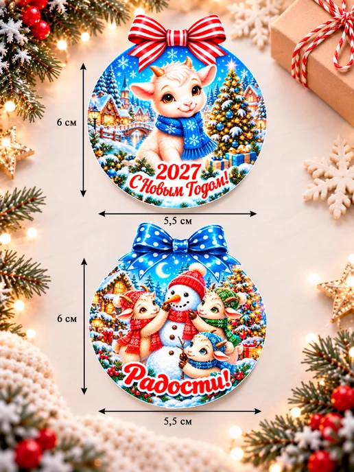 WWshop Подарок на Новый Год магниты символ 2027 год Козы, вариант, фото 3