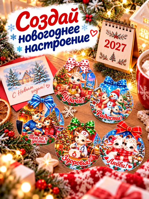 WWshop Подарок на Новый Год магниты символ 2027 год Козы, вариант, фото 5