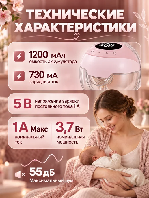 Молокоотсос электрический свободные руки беспроводной, вариант, фото 8