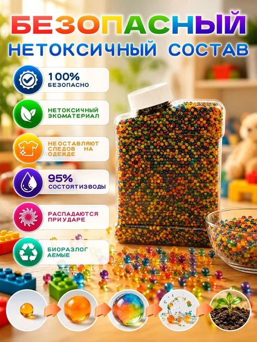 Орбизы, Гидрогелевые шарики разноцветные набор, для 78 мм, вариант, фото 2