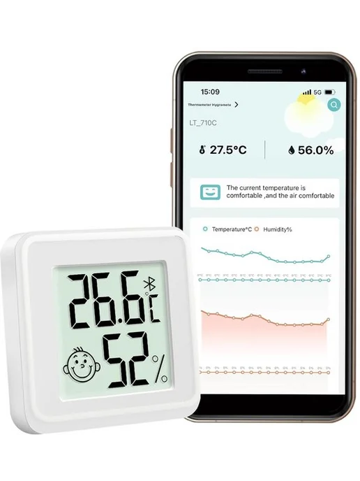 Термогигрометр Bluetooth с приложением и журналом данных, вариант, фото 2