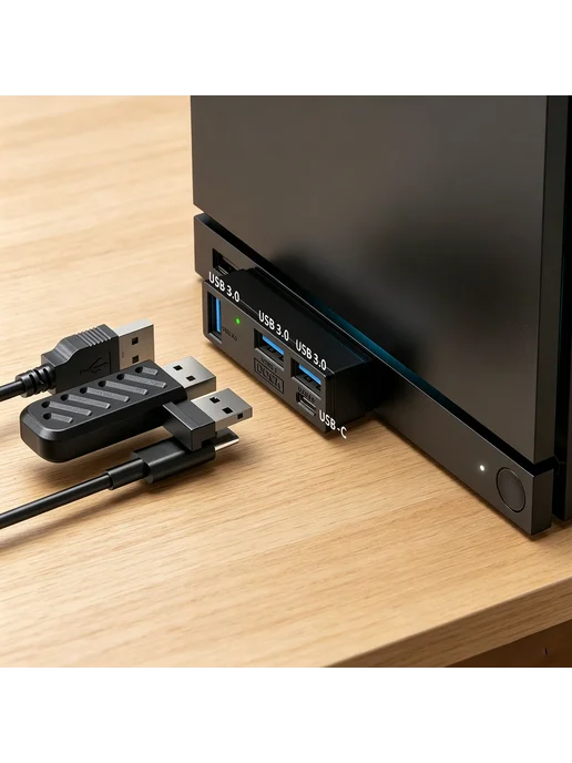4 в 1 USB 3 0 хаб для Steam, PS5, ПК, ноутбука, Plug Play, вариант, фото 2