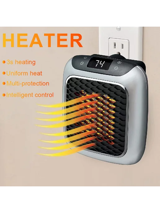 800W обогреватель для спальни, керамический настенный с тайм, 800 Вт, фото 2