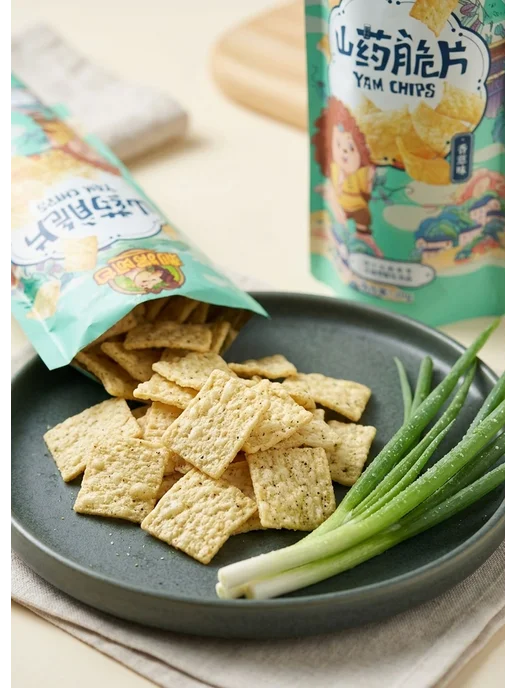 Чипсы из ямса Yam Chips со вкусом зеленого лука, 20 г, 20 г, фото 3