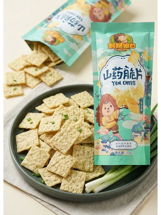 Чипсы из ямса Yam Chips со вкусом зеленого лука, 20 г, 20 г, фото 4