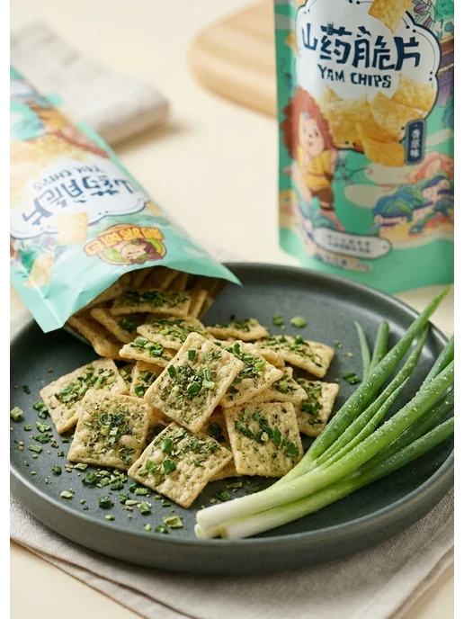 Чипсы из ямса Yam Chips со вкусом зеленого лука, 20 г, 20 г, фото 5