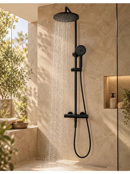 hansgrohe Душевой набор Душевая система с тропическим душем H945, черный, фото 8