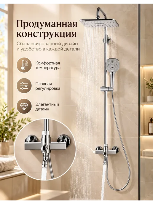 Grohe Четырехфункциональная душевая система G958, серый, фото 6