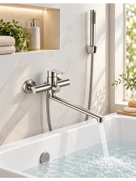 Grohe Смеситель для ванны с душем настенный однорычажный G603, серый, фото 2