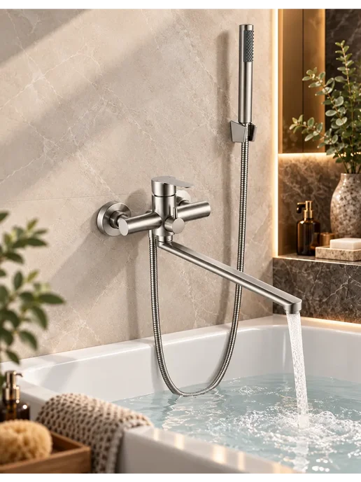 Grohe Смеситель для ванны с душем настенный однорычажный G603, серый, фото 3