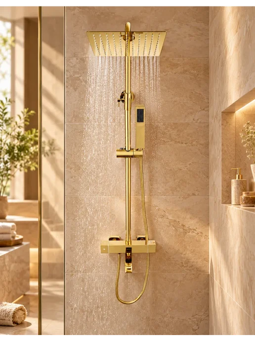 Grohe Трехфункциональная душевая система G922, золотой, фото 2