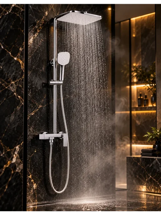 hansgrohe Душевая система с тропическим душем и смесителем H937, серый, фото 6