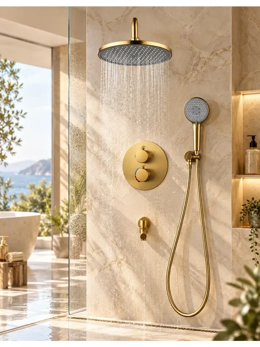 Grohe встроенная душевая система с тропическим душем G941, золотой, фото 2