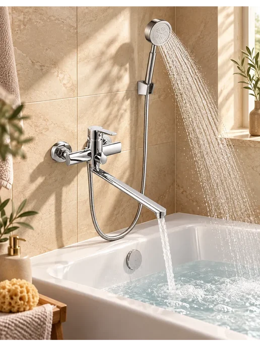 Grohe Смеситель для ванны с душем настенный однорычажный G616, серый, фото 2