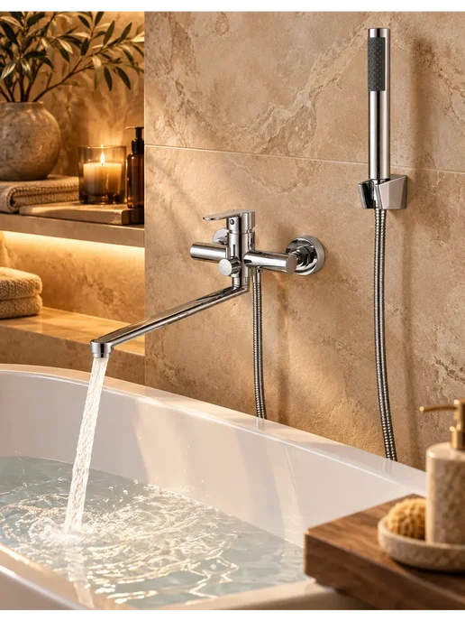 Grohe Смеситель для ванны с душем настенный однорычажный G601, серый, фото 4