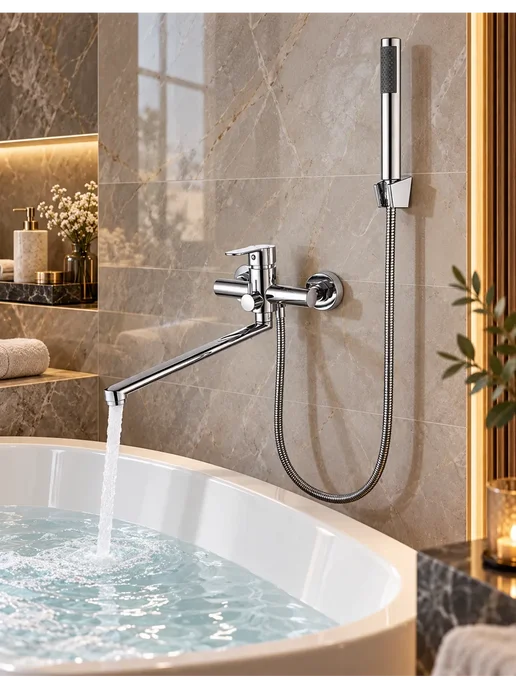 Grohe Смеситель для ванны с душем настенный однорычажный G601, серый, фото 7
