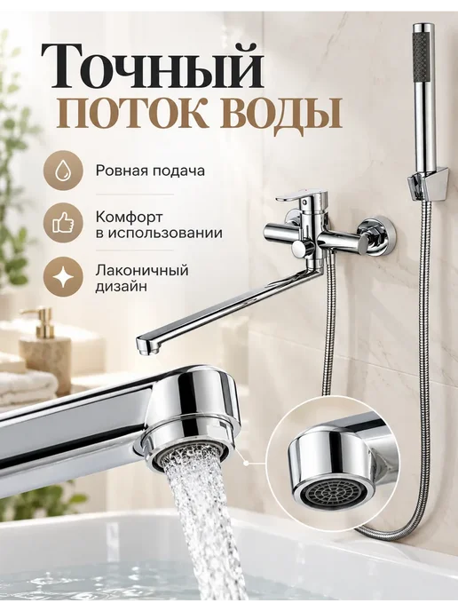 Grohe Смеситель для ванны с душем настенный однорычажный G601, серый, фото 8