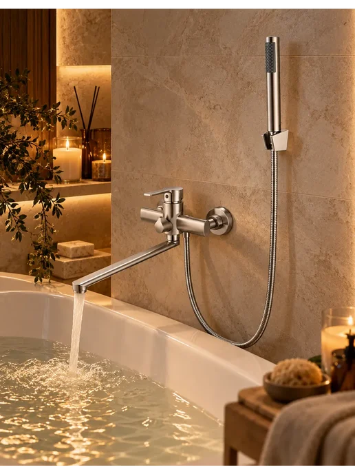 Grohe Смеситель для ванны с душем настенный однорычажный G612, серый, фото 7