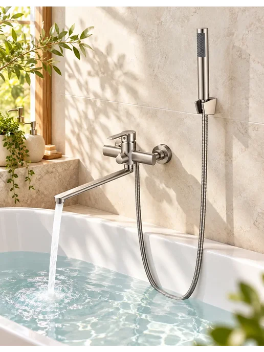 Grohe Смеситель для ванны с душем настенный однорычажный G612, серый, фото 8