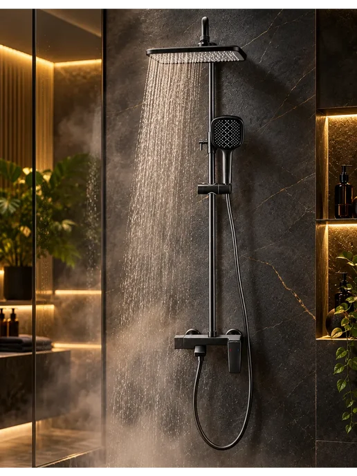 hansgrohe Круглая душевая лейка с тремя режимами и серым рукояткойH952, серый, фото 2