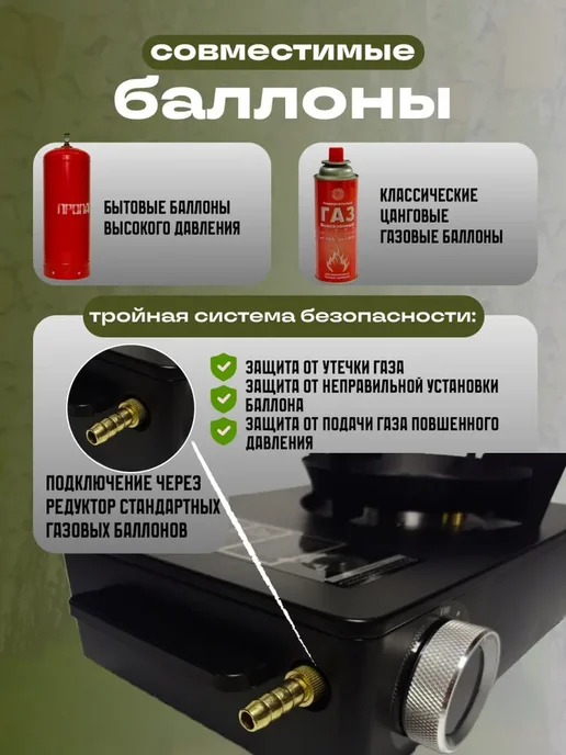 Восток-Стиль Туристическая газовая плита в кейсе, черный, фото 7