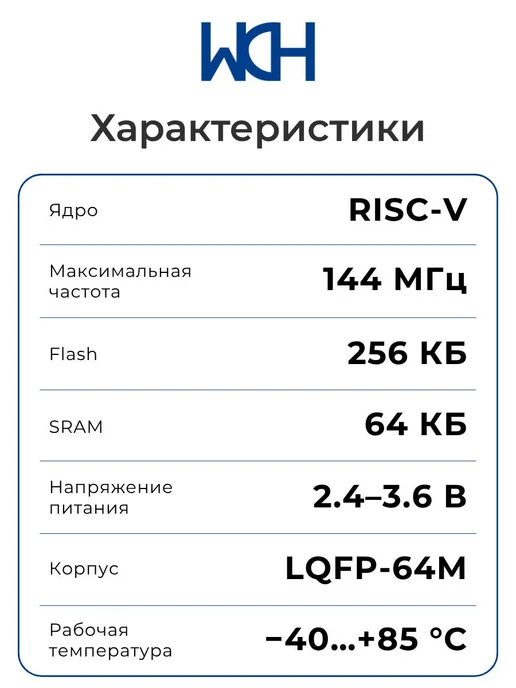 WCH CH32V303RCT6 Микроконтроллер 32-бит, 144 МГц, 256 КБ, вариант, фото 2
