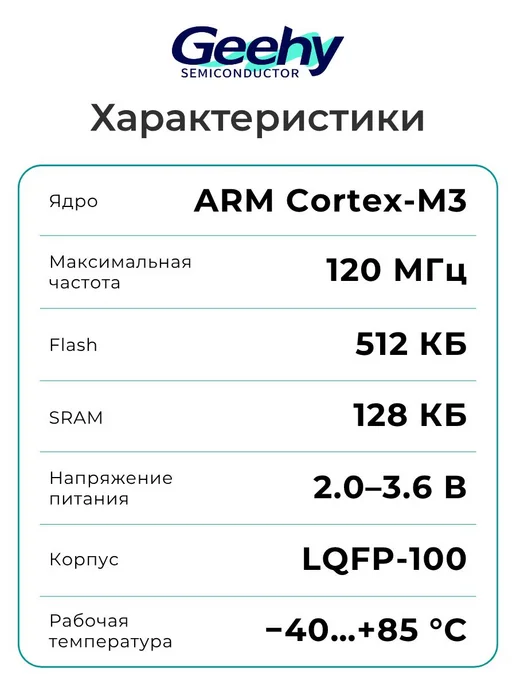 GEEHY APM32E103VET6 Микроконтроллер 32-бит, 120 МГц, 512 КБ, вариант, фото 2