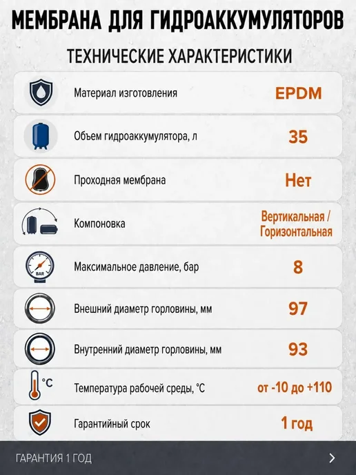 Wester Мембрана для гидроаккумуляторов 50 литров Джилекс, вариант, фото 2