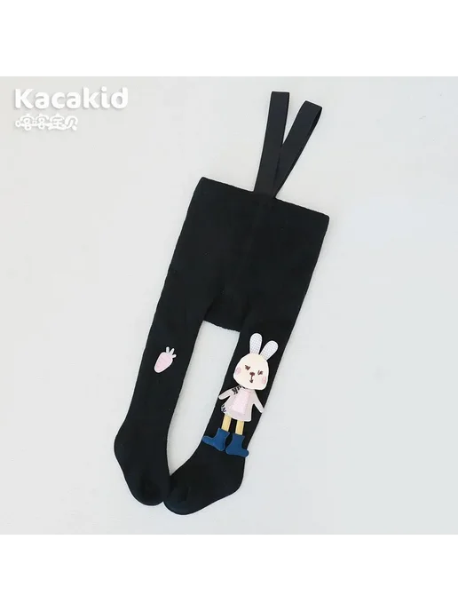 колготки на подтяжках детские, черный, фото 2