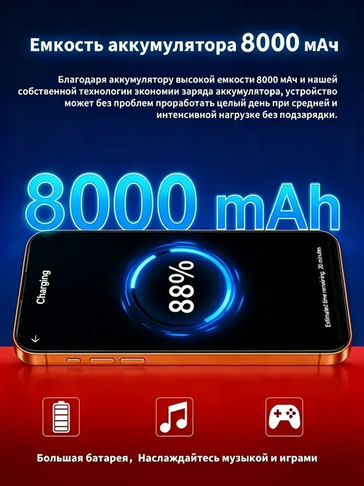 Смартфон Pro Max Iphome 17 Pro Max 12/1024 ГБ, оранжевый, фото 7