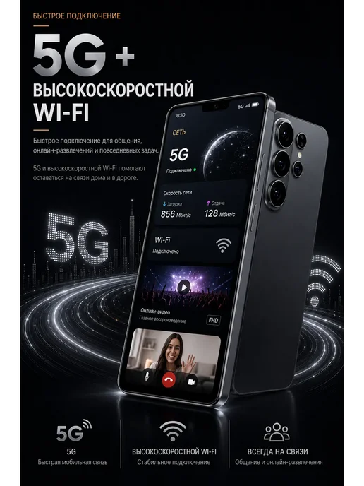Смартфон YFQTXLW 2027 12/1024 ГБ, черный, фото 8
