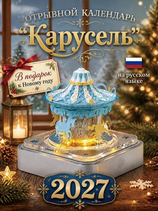 Календарь 2027 отрывной 3D карусель русская версия, вариант