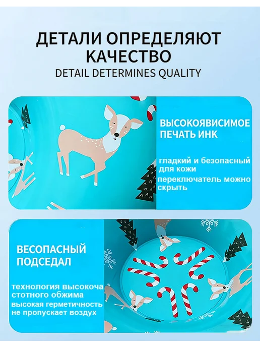 Тюбинг зимняя ватрушка 80 см "Снежинки", с камерой, голубой, фото 7