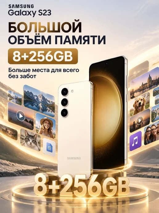 Смартфон Samsung S23 8/256 ГБ, белый, фото 2