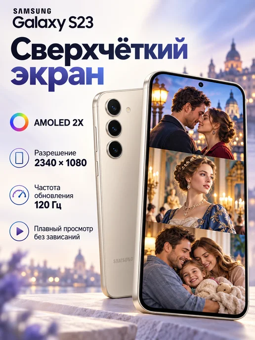 Смартфон Samsung S23 8/256 ГБ, белый, фото 3