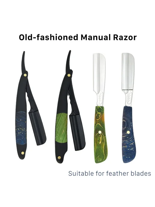 Нет бренда Старомодная бритва для бритья с прямым лезвием Straight Razo, Folding Razor, фото 3